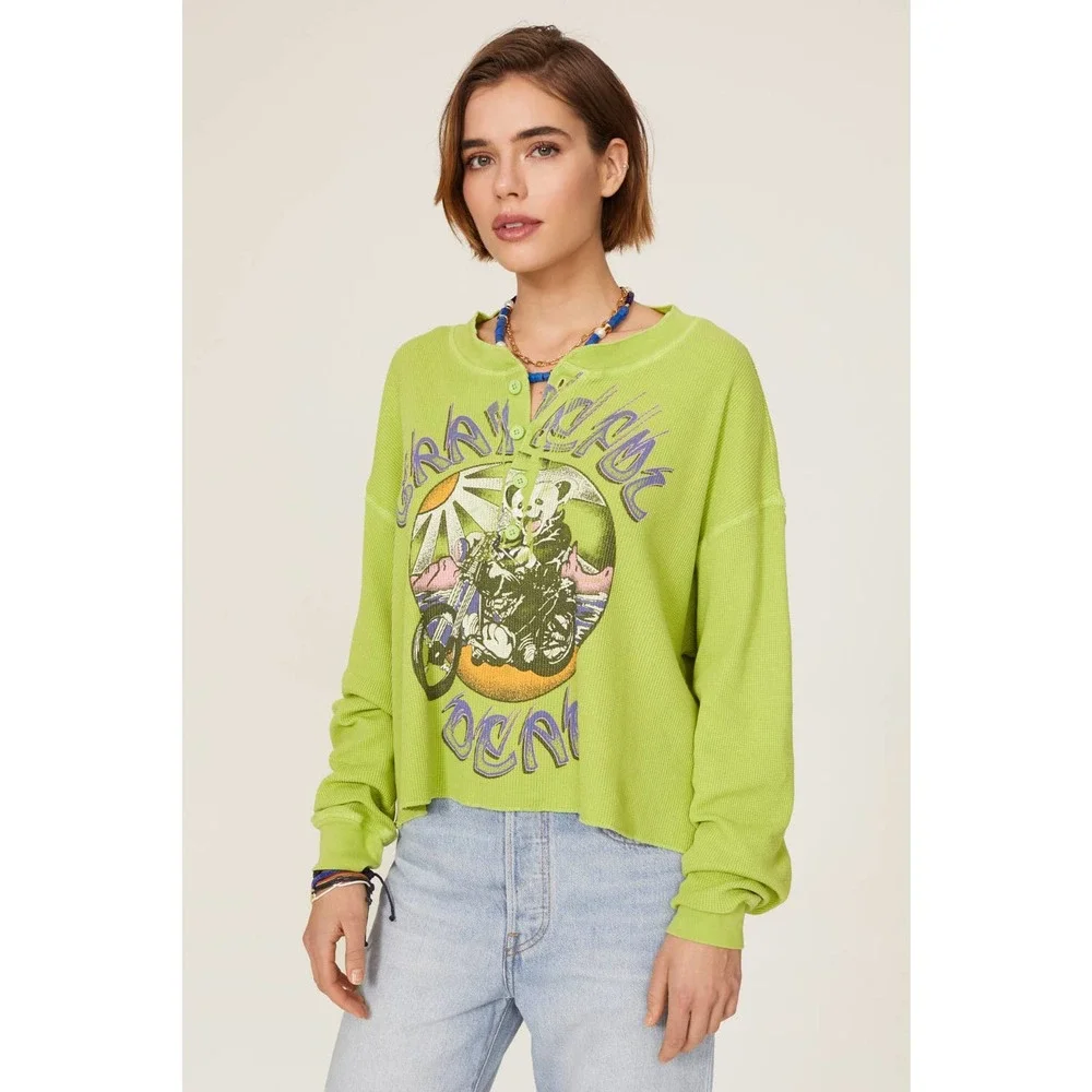 Daydreamer Top Grateful Dead Thermal Henley XS
